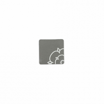 Rosenheim - Magnet - Quadrat - 42x42mm - grau - Logo Rose
